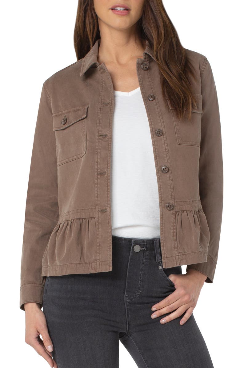 Liverpool Los Angeles Peplum Cargo Jacket, Main, color,