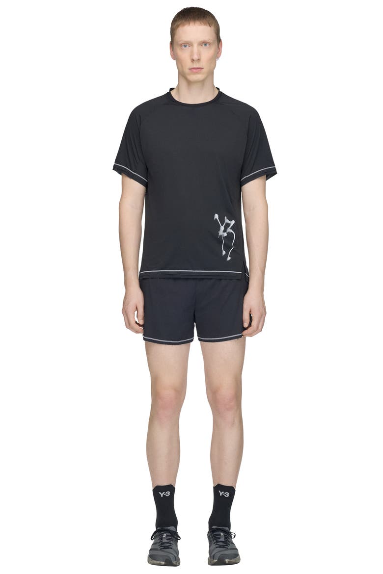Graphic Performance Running Shorts, Alternate, color, BLACK