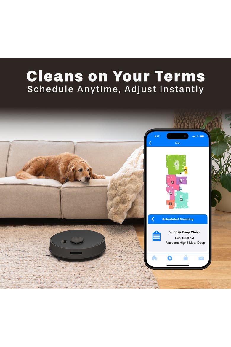 Bio Self-Empty Robot Vacuum & Mop with Reusable Bags, Alternate, color, Rock