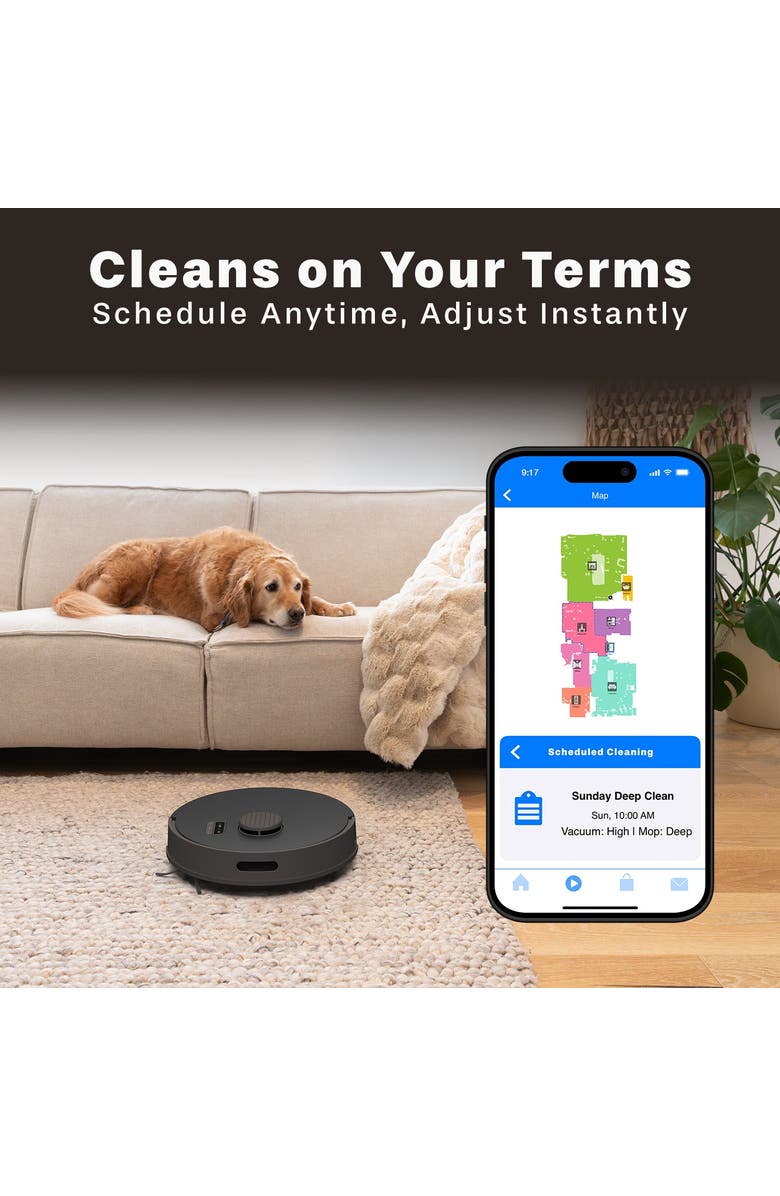 BOBSWEEP Bio Reusable Auto-Empty Robot Vacuum & Mop, Alternate, color, Rock