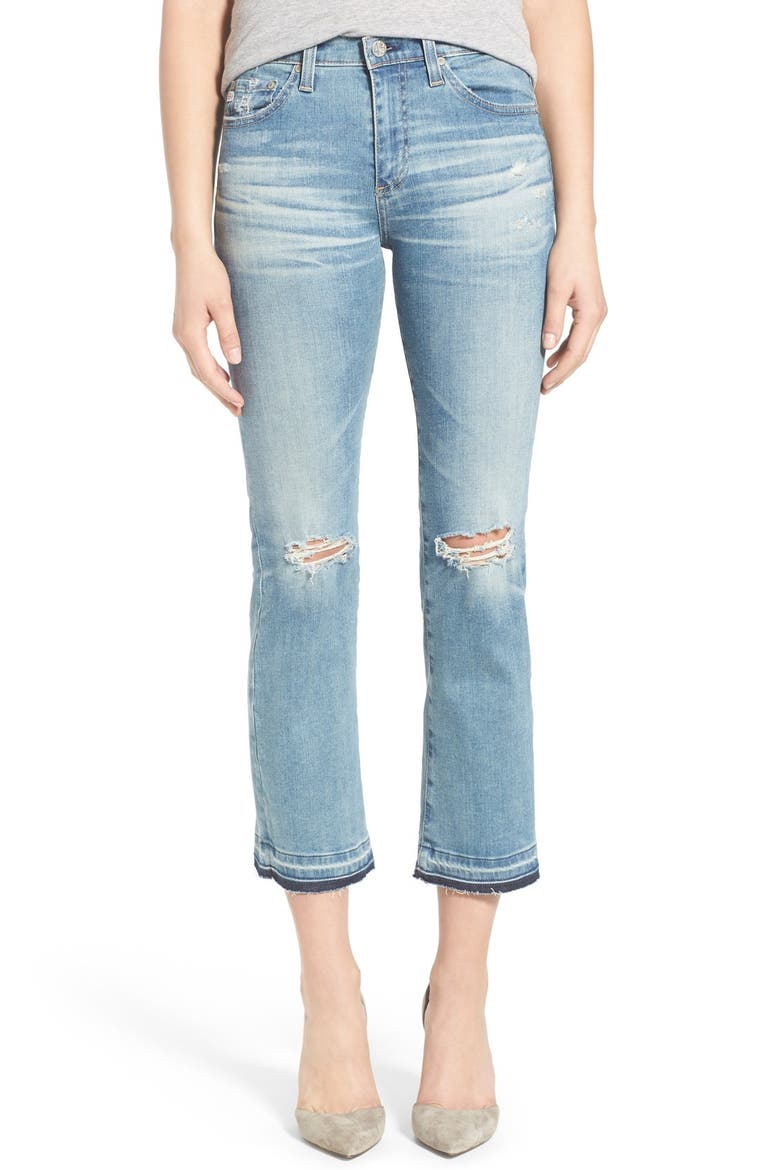 'Jodi' Released Hem Crop Slim Flare Jeans, Main, color, 18 YEAR SUNBEAM FLARE