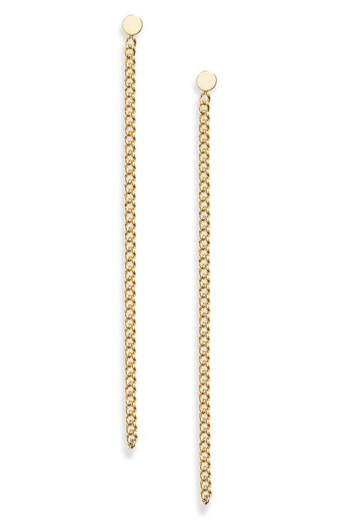 Demifine Chain Linear Drop Earrings