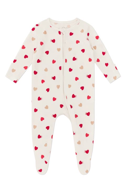 Print Zip One-Piece Footie Pajamas (Baby)