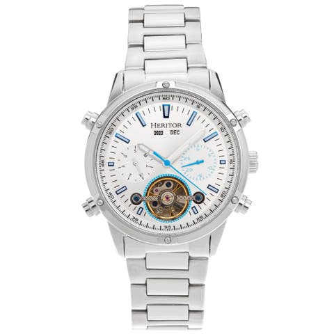 Wilhelm Day-Date Semi Skeleton Automatic Watch w/ Stainless Steel Band