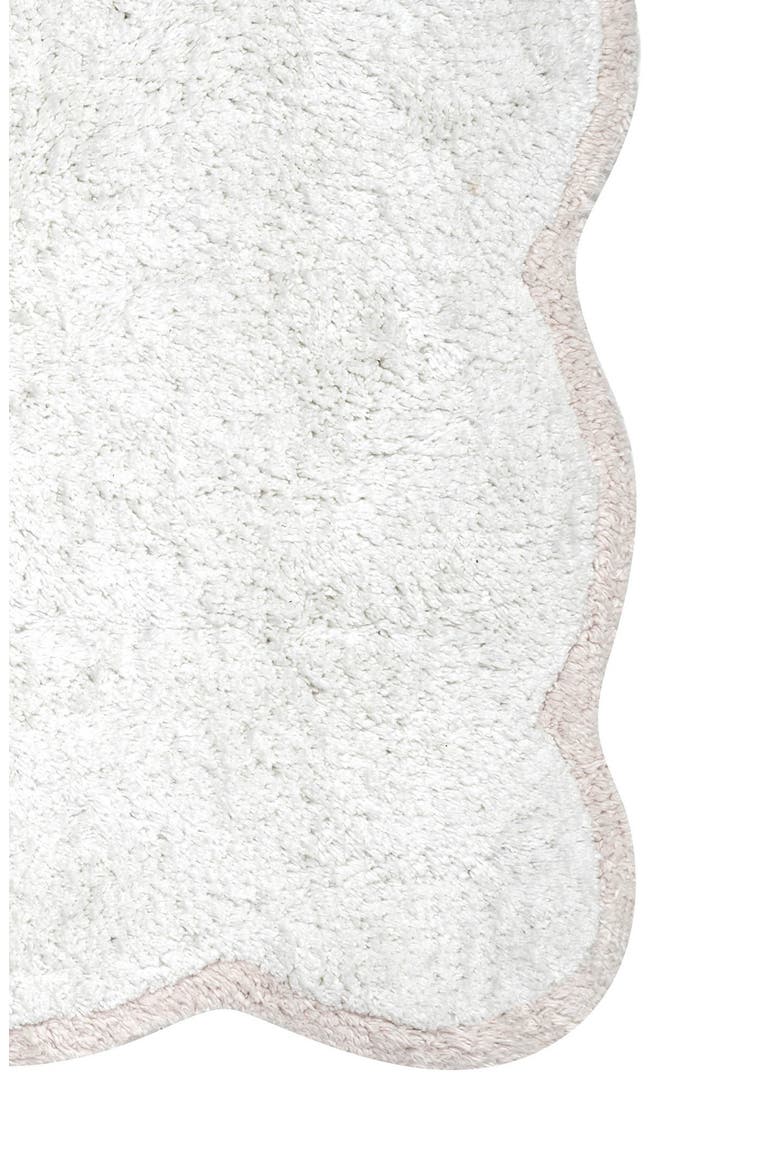 Scalloped Cotton Bath Rug, Alternate, color, WHITE