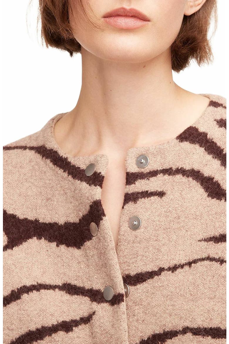 Zebra Jacquard Cropped Jacket, Alternate, color, Zebra Port Combo