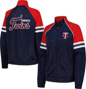 G-III 4HER BY CARL BANKS Women's G-III 4Her by Carl Banks Navy Minnesota Twins First Place Raglan Full-Zip Track Jacket