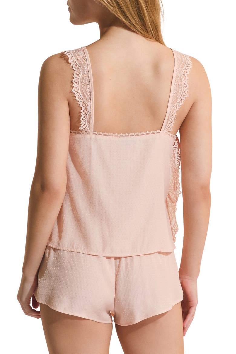 Poudree Swiss Dot Lace Trim Camisole, Alternate, color, POWDER PINK