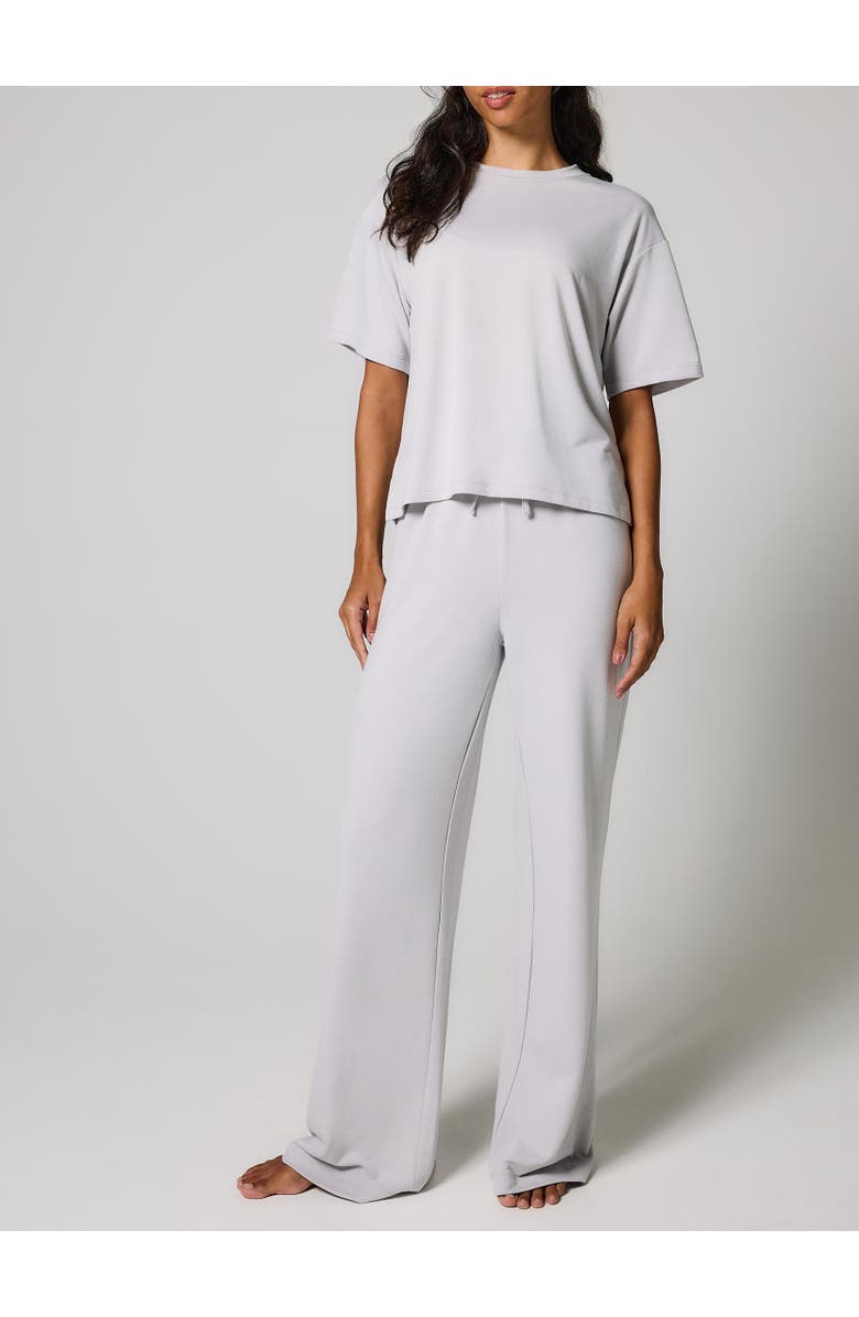 LOVALL Soft Touch Wide Leg Lounge Set, Alternate, color, Light Grey