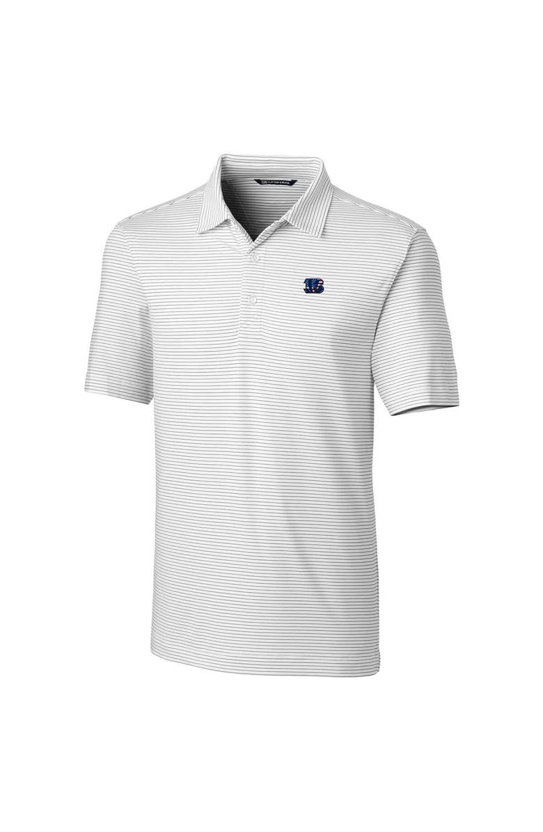 Cutter & Buck Men's Cutter & Buck White Cincinnati Bengals Big & Tall Forge Pencil Stripe Stretch Polo, Alternate, color, 