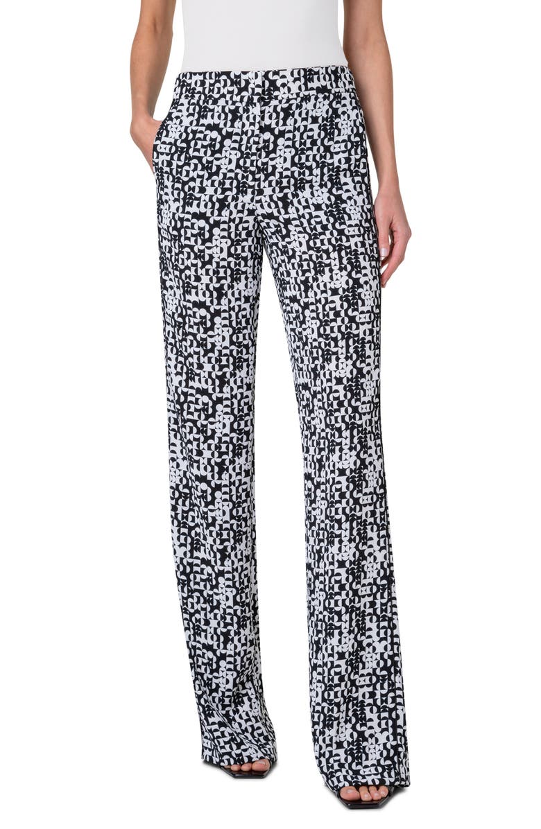 Akris punto Marla Mini Half Grid Circle Print Moss Crepe Pants, Main, color,