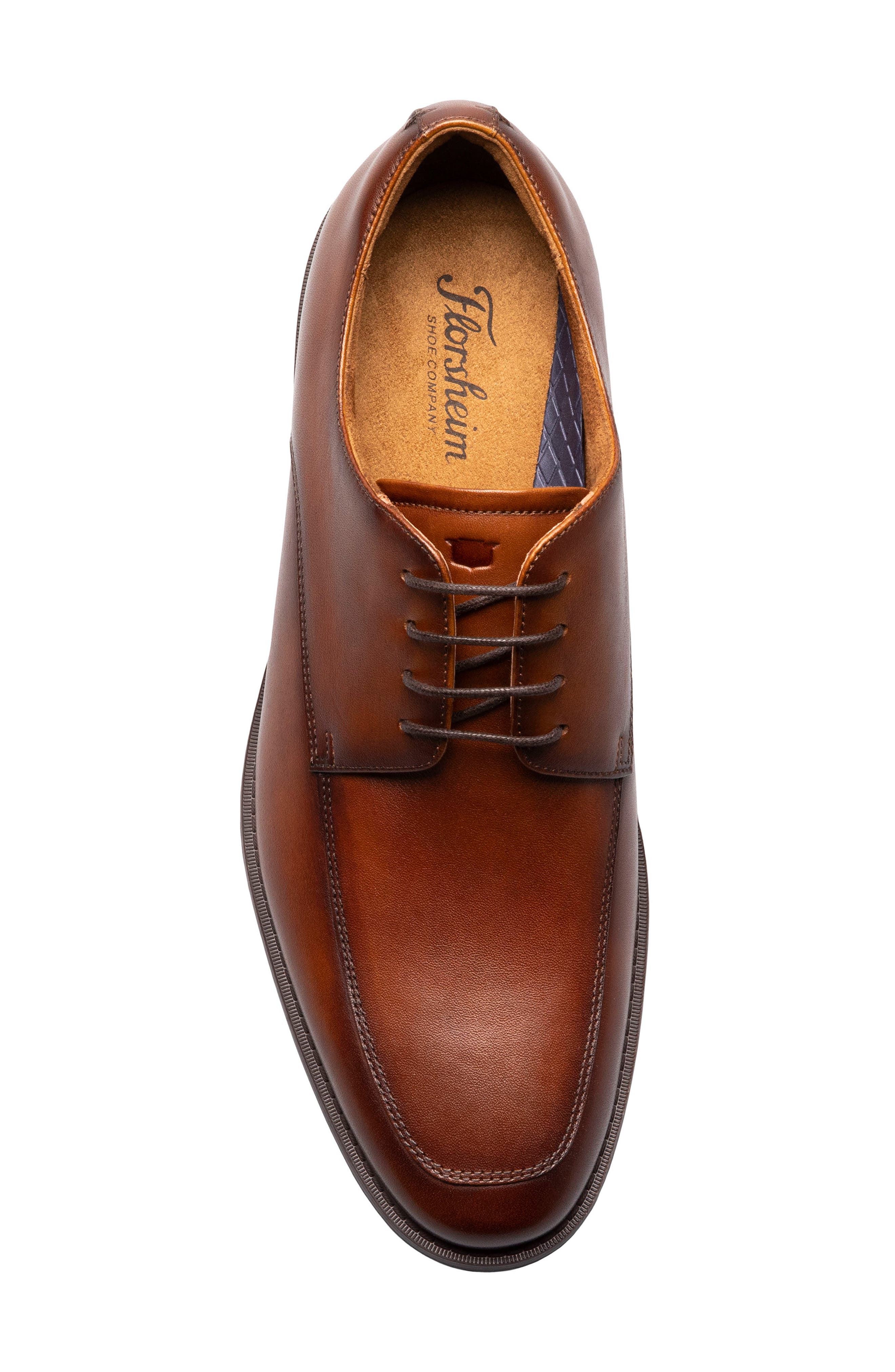 Santucci Moc Toe Derby, Alternate, color, COGNAC