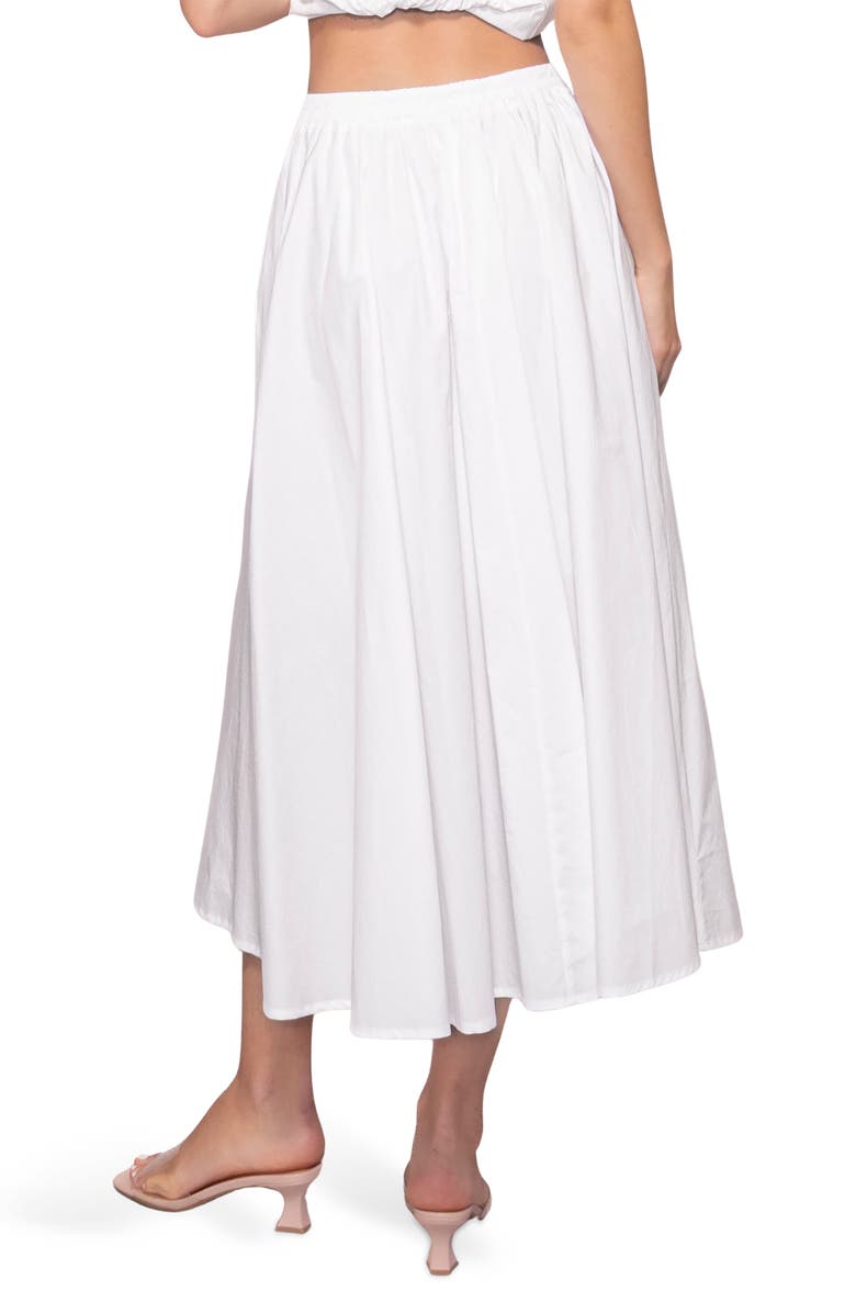 MELLODAY Lemon Poplin A-Line Maxi Skirt, Alternate, color, White