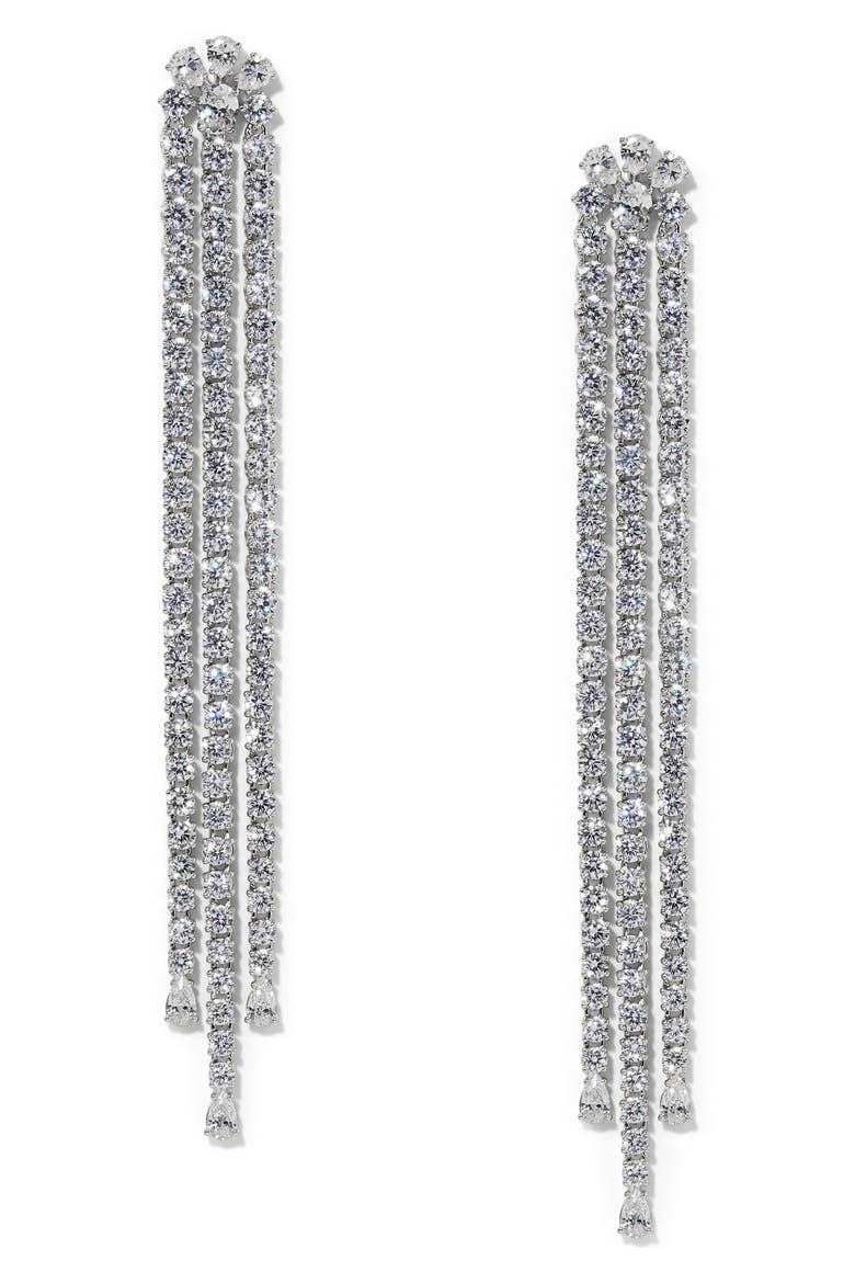 Hollywood Chandelier Drop Earrings, Main, color, RHODIUM