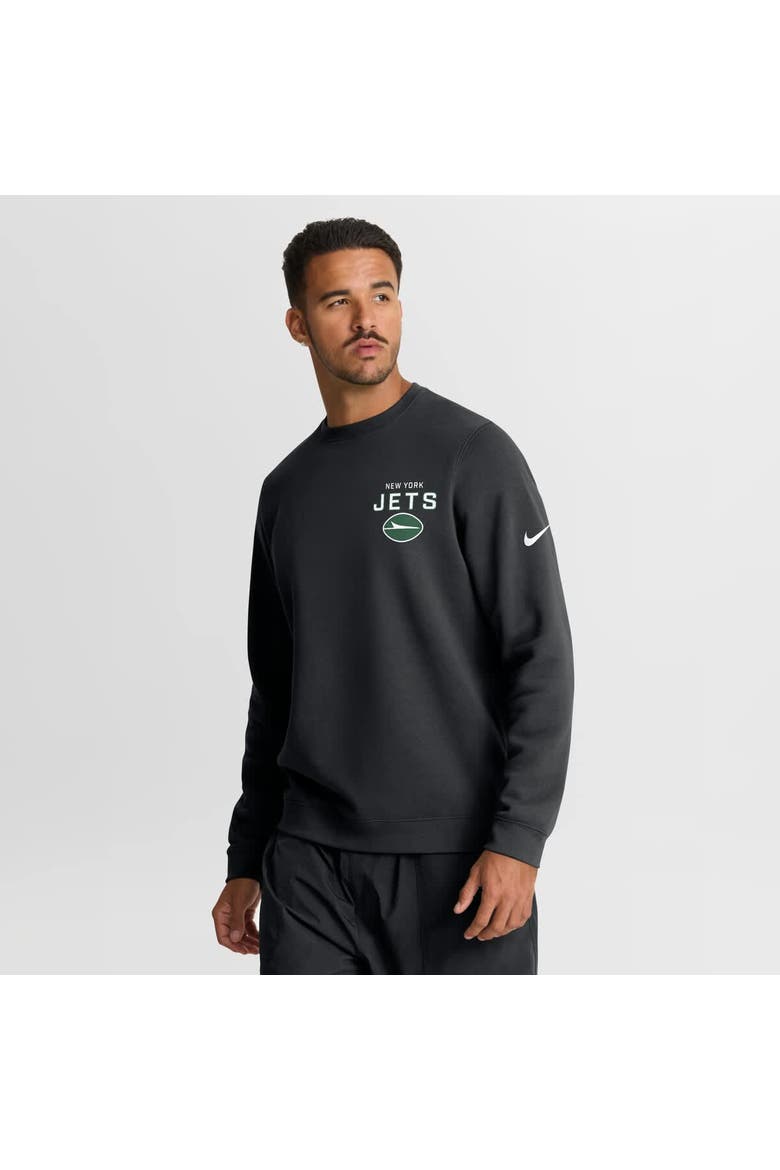 Men's Nike Black New York Jets Primetime Club Fleece Pullover Sweatshirt, Main, color, Black