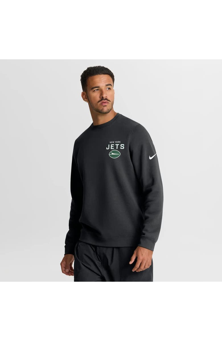 Nike Men's Nike Black New York Jets Primetime Club Fleece Pullover Sweatshirt, Main, color, Black