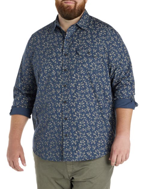Big 
Tall Fern Print Sport Shirt