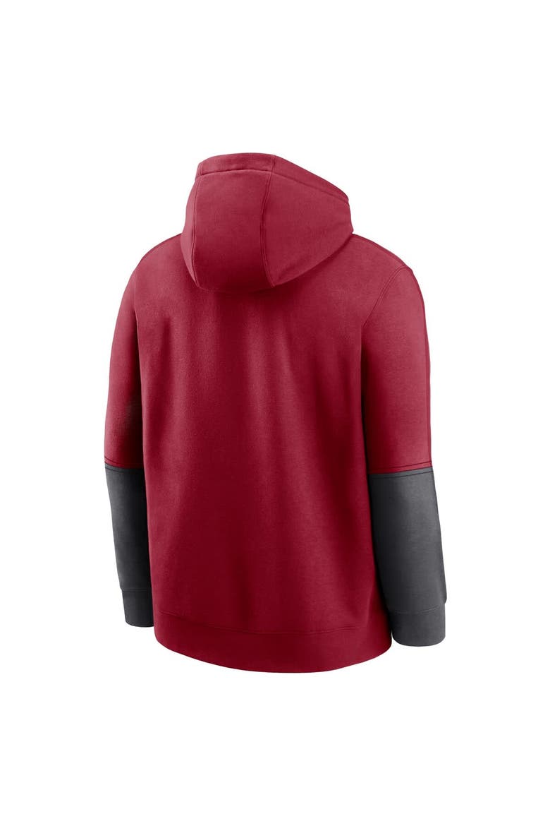 Men's Nike Crimson/Anthracite Alabama Crimson Tide 2024 Sideline Club Pullover Hoodie, Alternate, color, Crimson