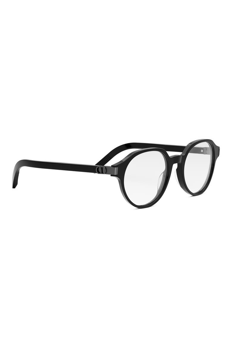 'CD IconO R1I 51mm Geometric Eyeglasses, Alternate, color, SHINY BLACK