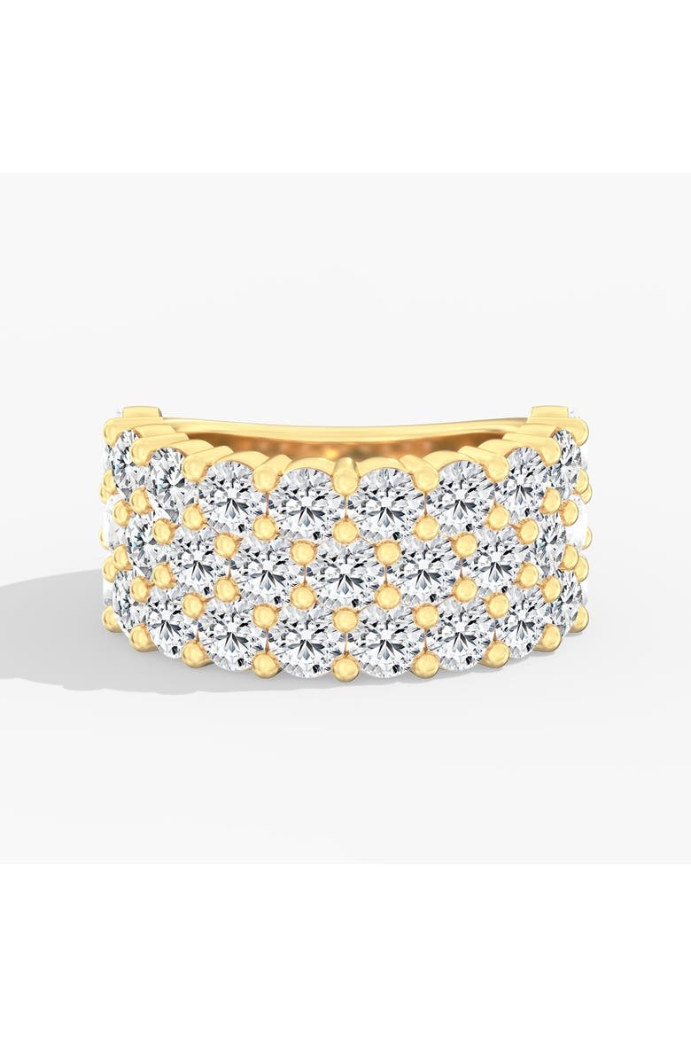 Jumbo Three Row Half Cigar Band Lab Diamond Ring in 14K Gold, Main, color, Yellow Gold