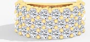 Everlee Jumbo Three Row Half Cigar Band Lab Diamond Ring in 14K Gold