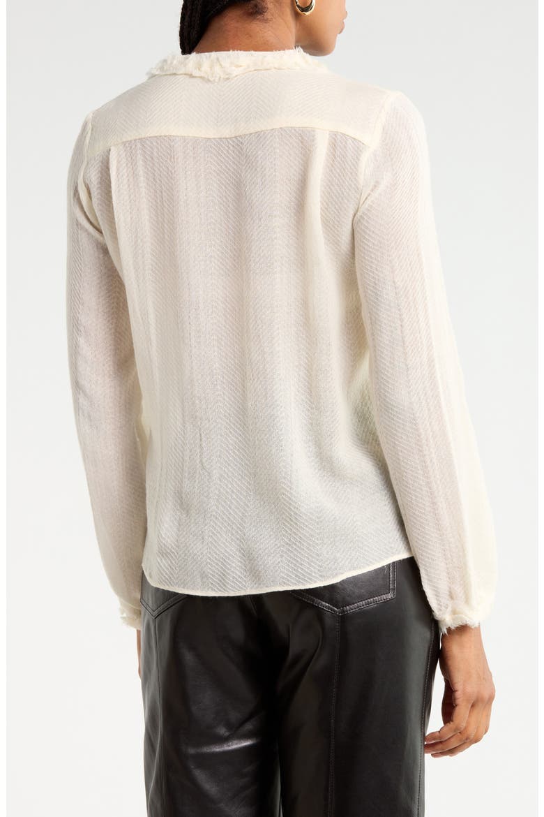 Adriel Ruffle Wool Tunic Top, Alternate, color, COWRIE