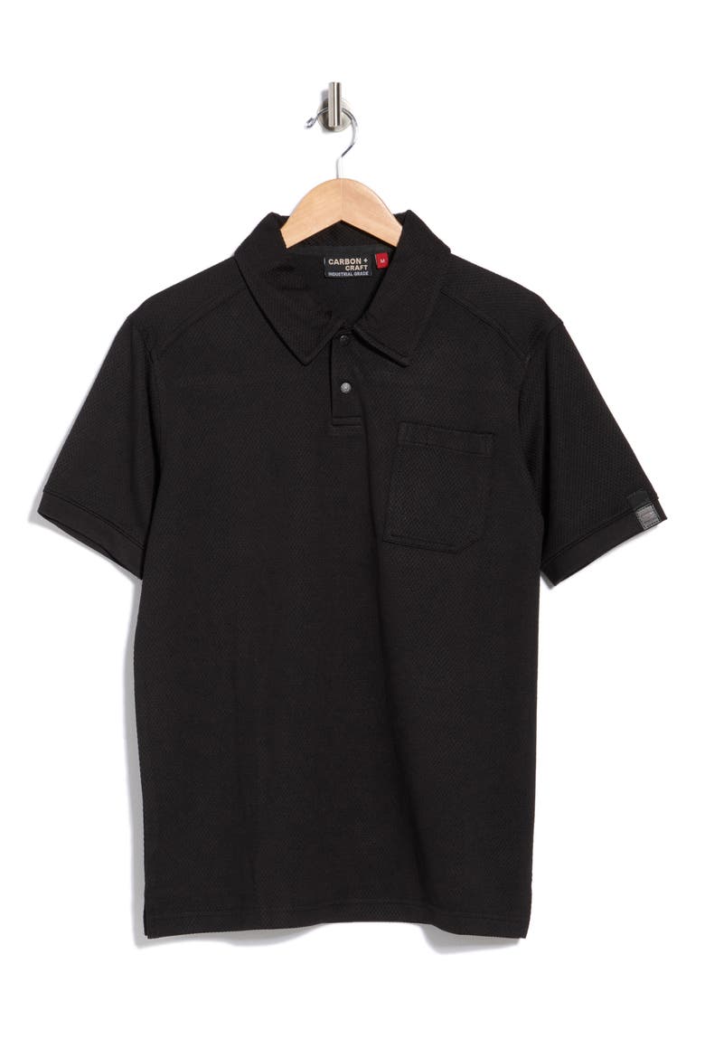 Grid Jacquard Polo, Alternate, color, BLACK