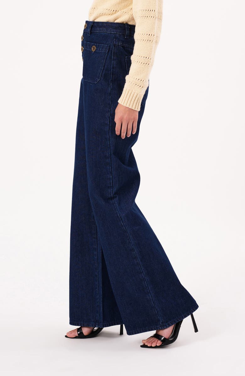 Rolla’s Studio Lou Nonstretch Button Front Flare Jeans, Alternate, color, 