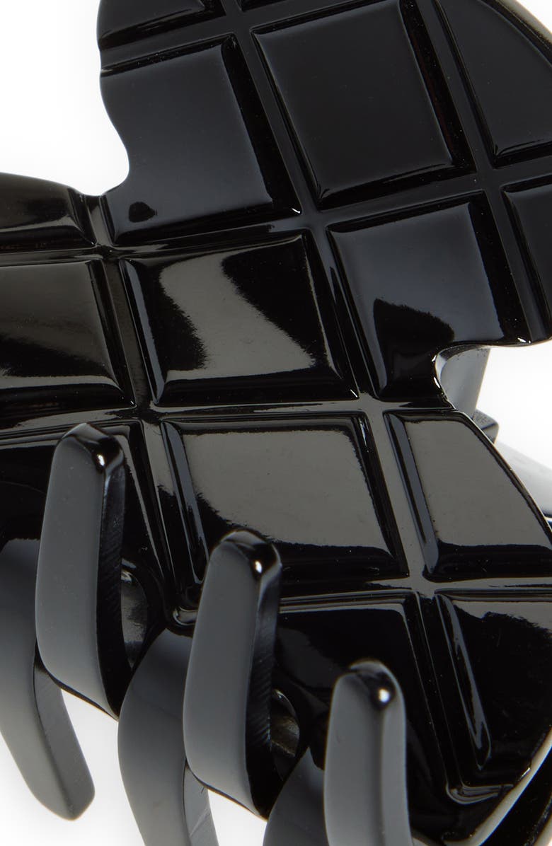 France Luxe Quilted Small Claw Clip, Alternate, color, Black