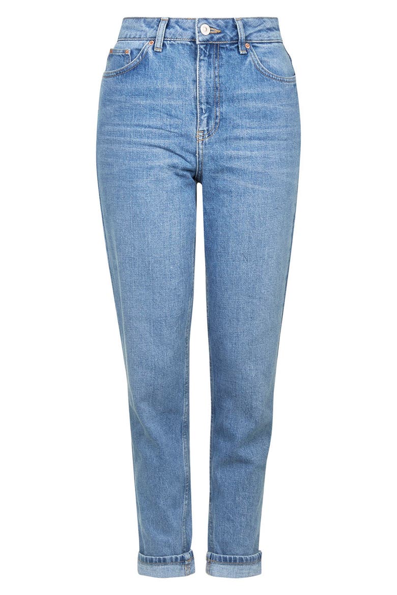 High Waist Light Denim Mom Jeans, Alternate, color, LIGHT DENIM