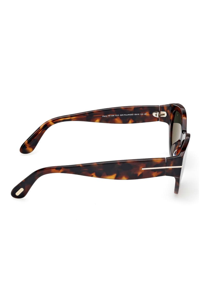 Penny 55mm Polarized Geometric Sunglasses, Alternate, color, HAVANA / POLAR GREEN