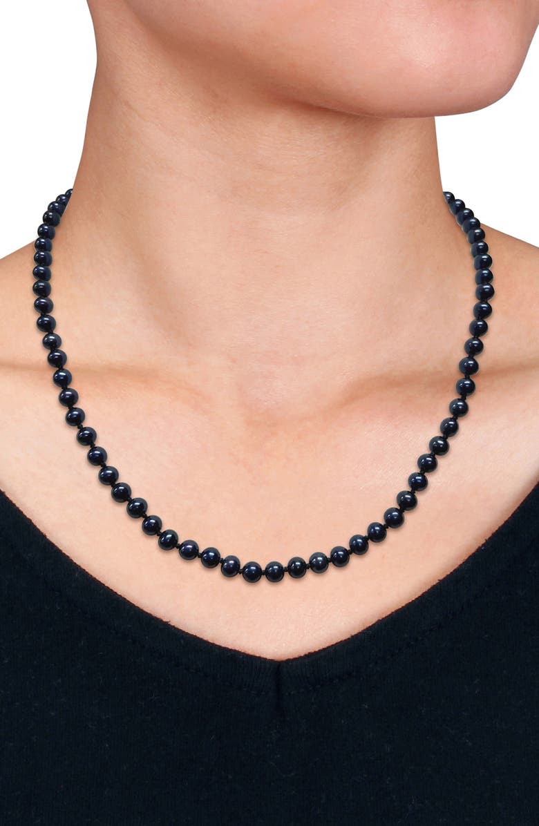 DELMAR Cultured Black Pearl Necklace, 5–5.5mm, Alternate, color, 