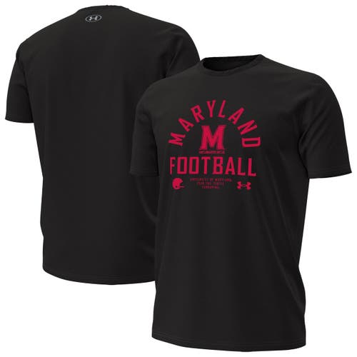 Under Armour Black Maryland Terrapins 2025 Sideline Football Performance T-shirt In Black