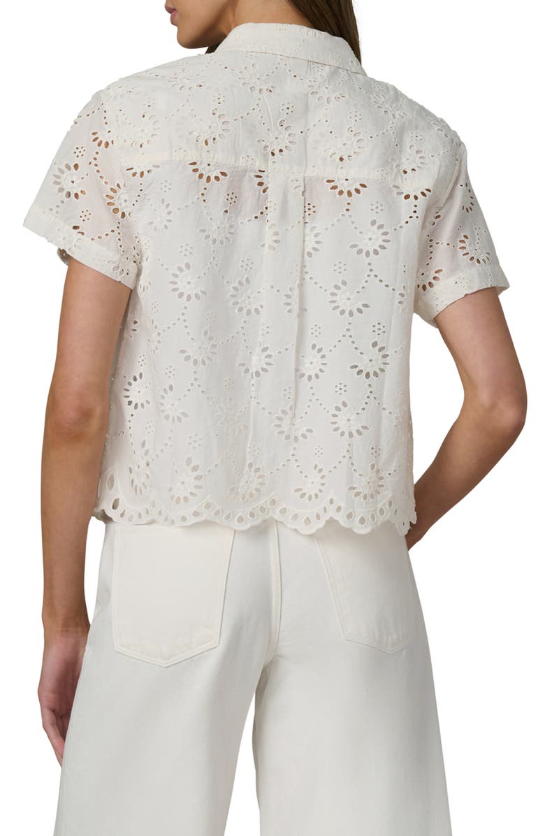 Joe's Sheer Crop Cotton Broderie Anglaise Button-Up Shirt, Alternate, color, Ecru