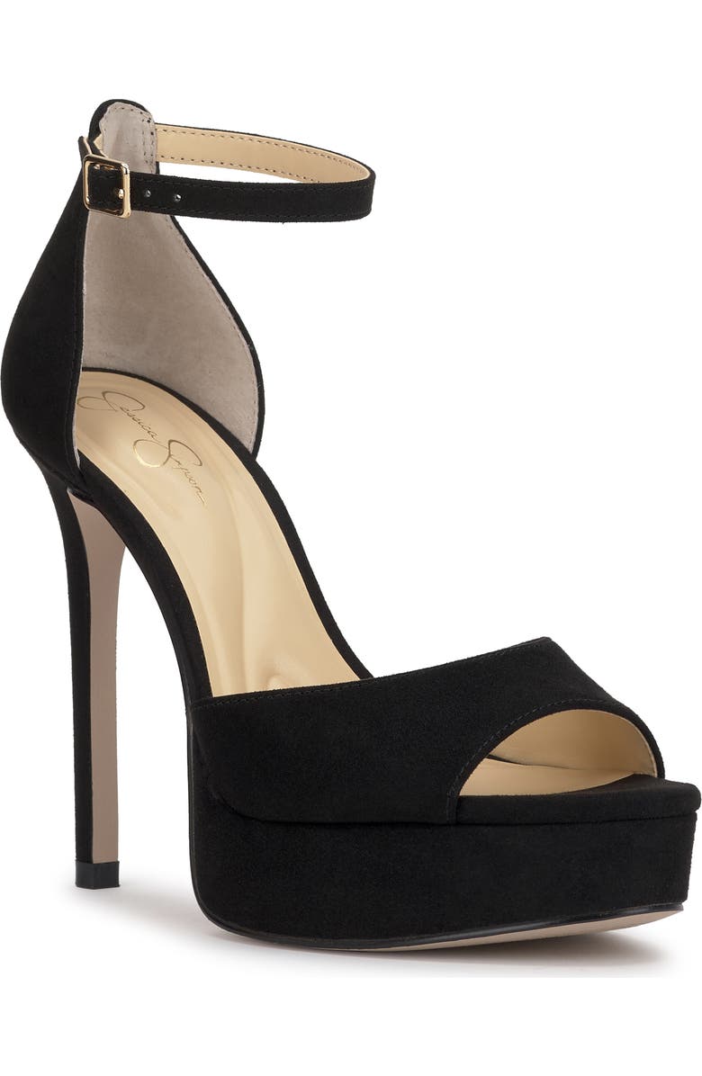 Jessica Simpson Sohilea Ankle Strap Platform Sandal, Main, color, Black 04