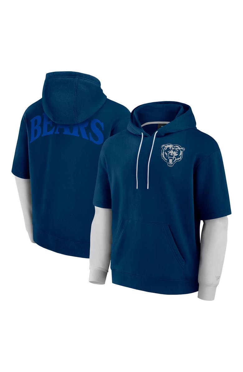 FANATICS Unisex Fanatics  Navy Chicago Bears Sleek Elements Pullover Hoodie, Main, color, Navy