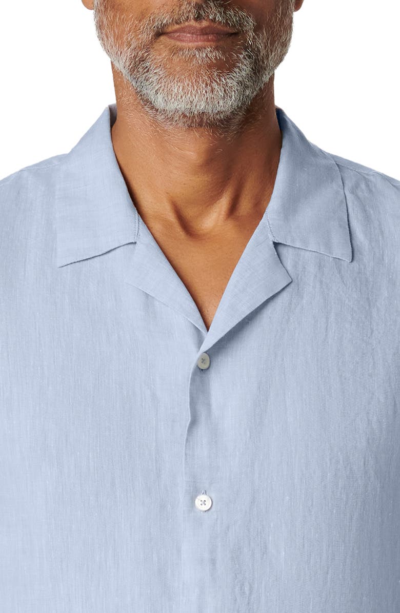 Bugatchi Linen Camp Shirt, Alternate, color, Sky