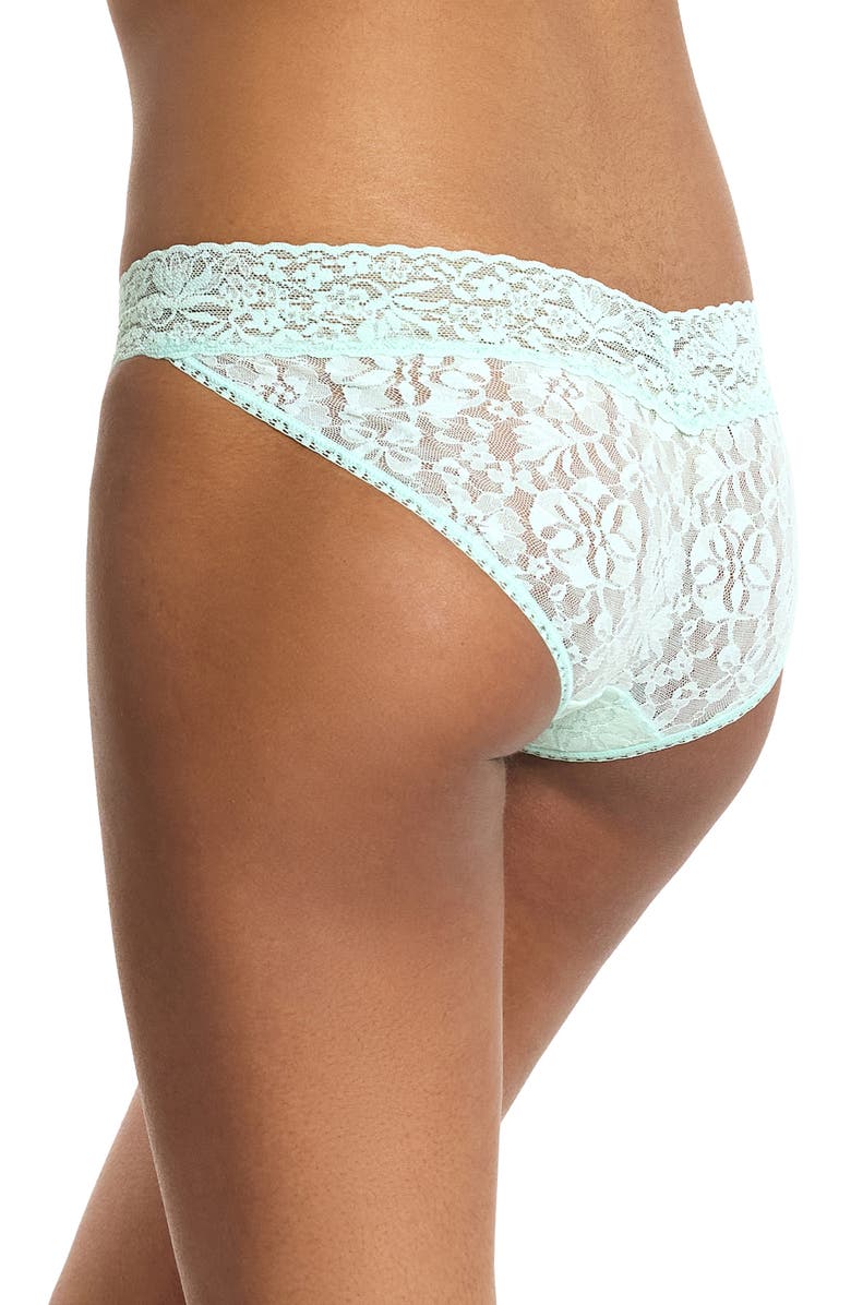 Hanky Panky Flora Lace V-Cut Bikini Briefs, Alternate, color, Mint Tea