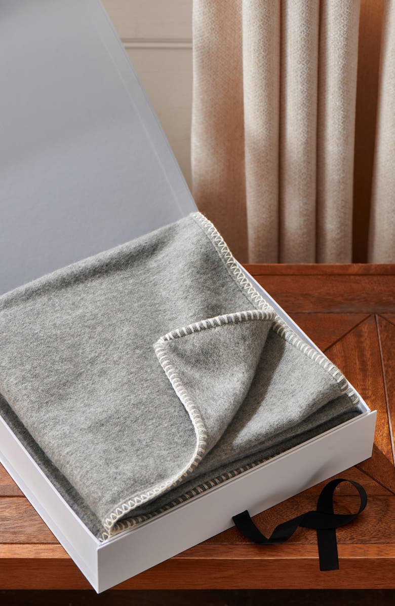 NEXT Wool & Cashmere Blend Throw Blanket, Alternate, color, Grey