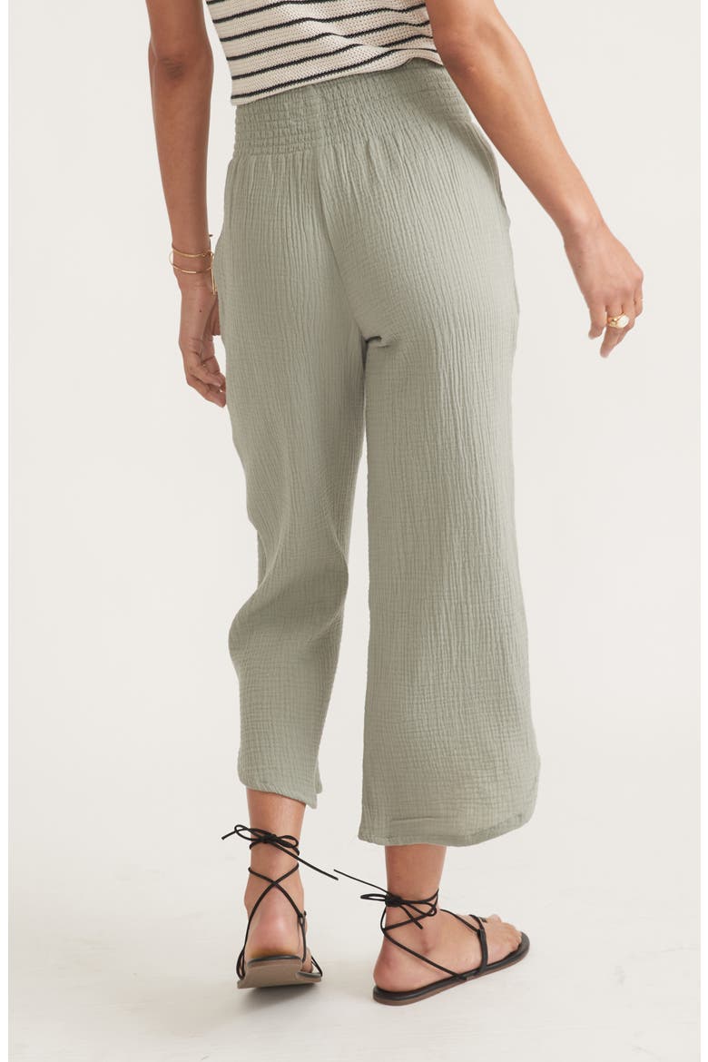 Corinne Wide Leg Double Cloth Cotton Pants, Alternate, color, SHADOW