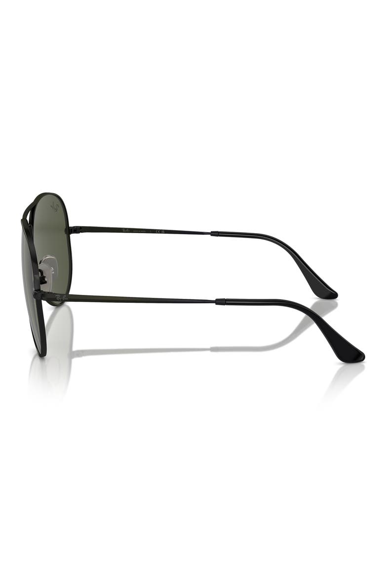 58mm Pilot Aviator Sunglasses, Alternate, color, BLACK