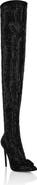 PHILIPP PLEIN Suede Strass Boots Hi-Heels Overknees Gothic Plein Women