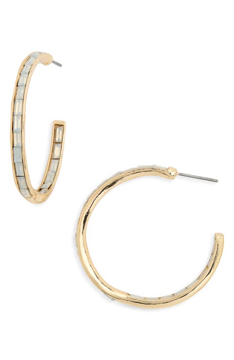 30mm Inside Out Baguette Hoop Earrings