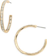 NORDSTROM RACK 30mm Inside Out Baguette Hoop Earrings