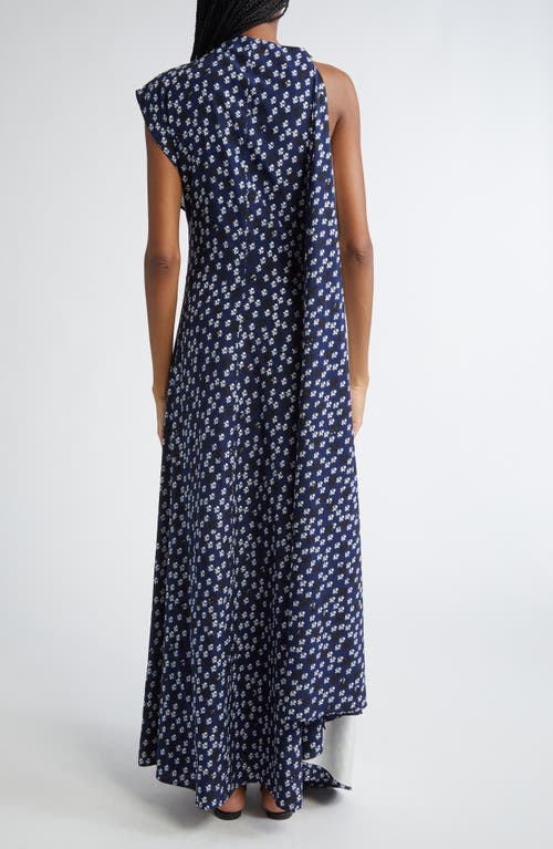 Proenza Schouler Devyn Maxi Dress In Navy Multi
