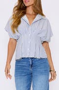 VICI Collection Marisa Stripe Cotton Blend Button-Up Shirt