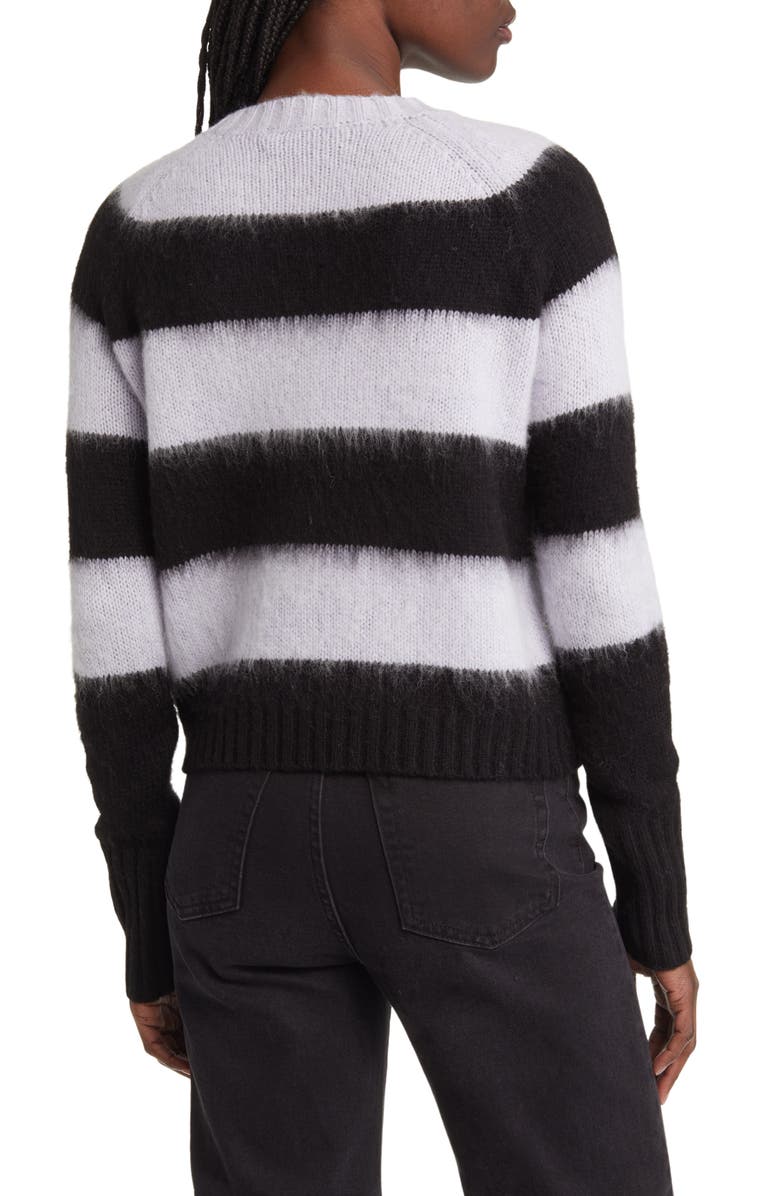 AllSaints Darla Stripe Sweater, Alternate, color, Ash Lilac/ Black