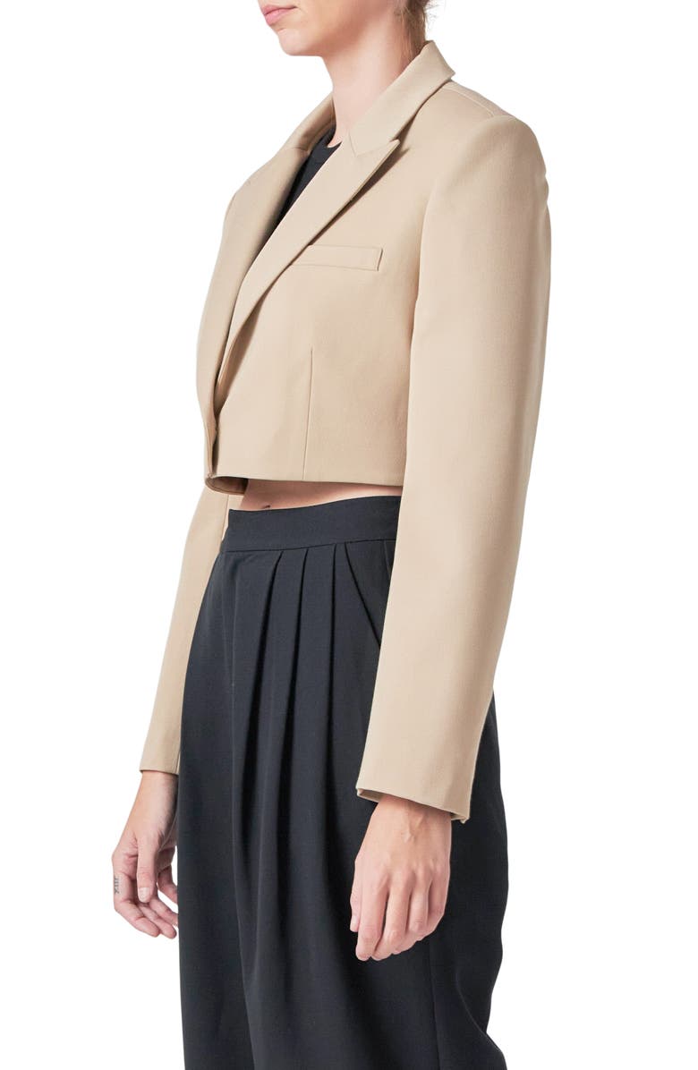 Grey Lab Crop Blazer, Alternate, color, Beige