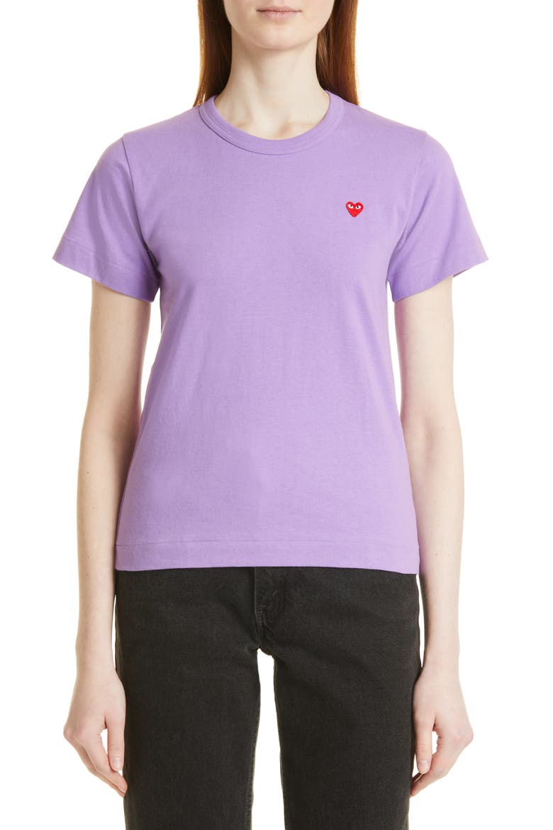 Small Heart Cotton T-Shirt, Main, color, PURPLE