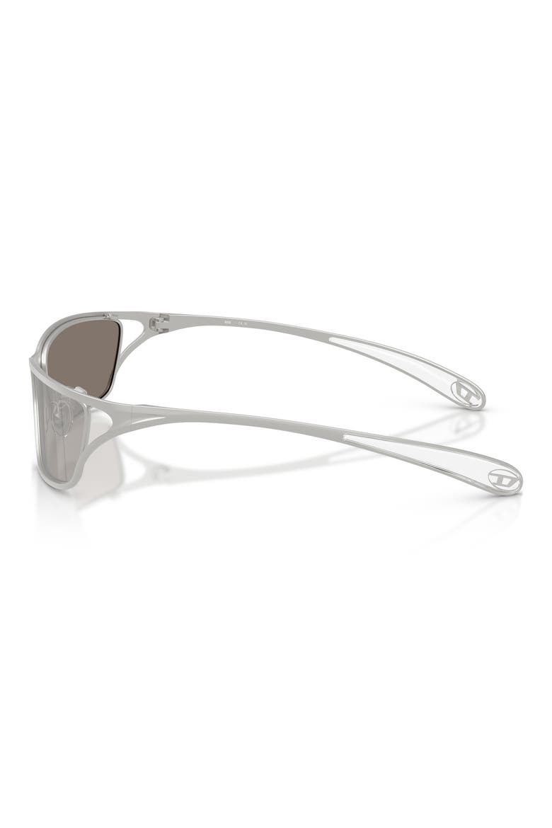 DL1015 58mm Rectangular Sunglasses, Alternate, color, MATTE SILVER / MIRROR SILVER